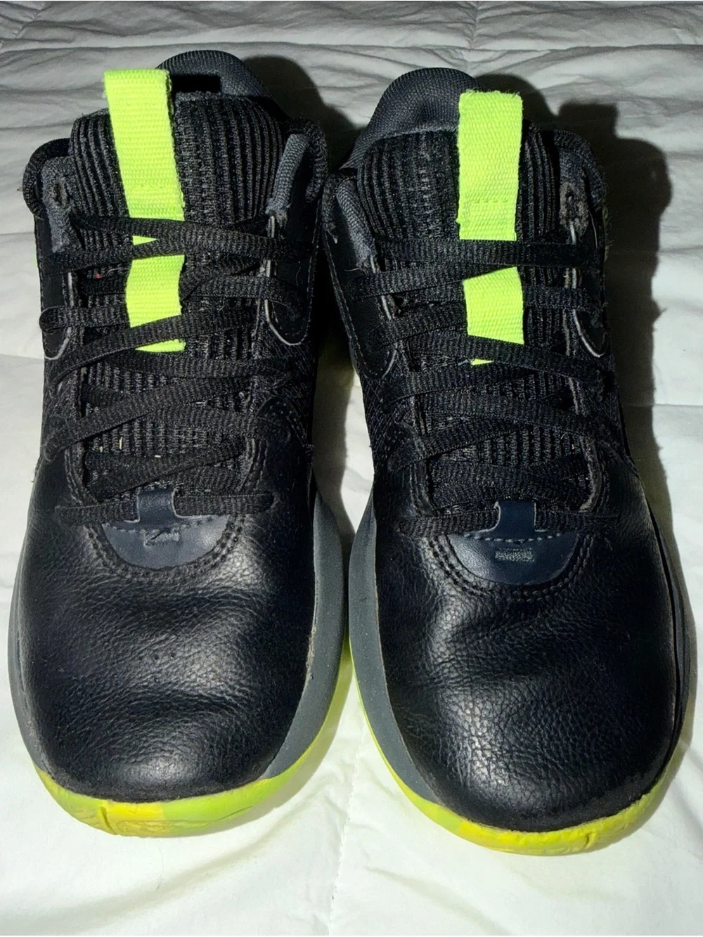 Kids under armour Black and Neon Yellow Athletic Shoes - Youth 4